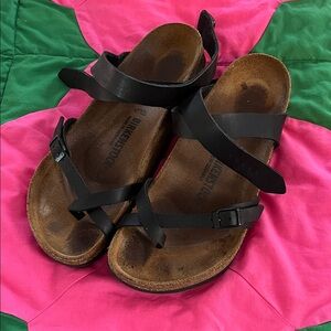 Black Ankle Wrap Birkenstocks